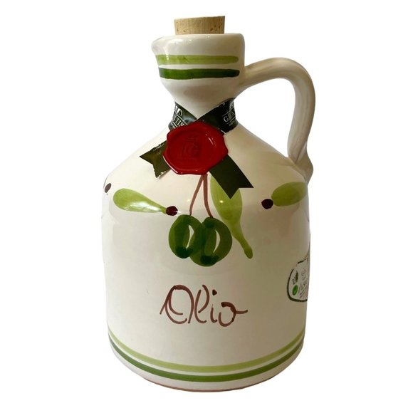 VTG Frantoio Galantino HANDMADE Extra Virgin Olive Oil Ceramic Empty Jug-Italy - Picture 1 of 14